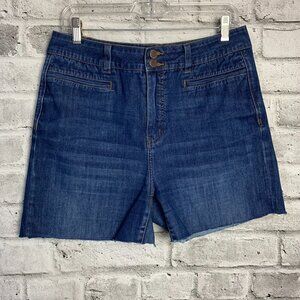 Soft Surroundings High Rise Cut Off Dark Wash Denim Jean Short